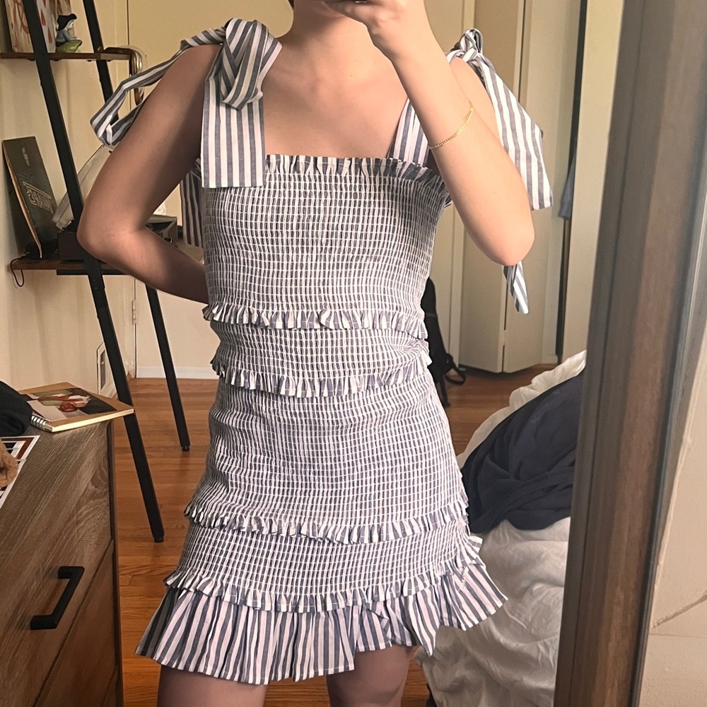 Blue ruffle dress